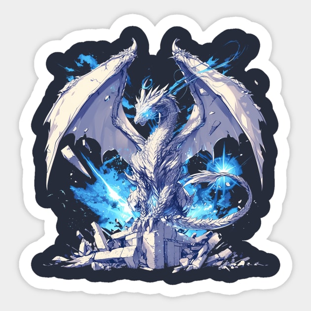 blue eyes white dragon Sticker by peterdoraki